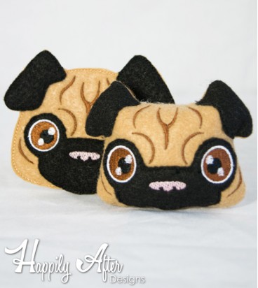 Pug Stuffie Head Embroidery Design 