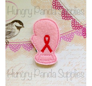 Breast Cancer Ribbon Boxing Glove Feltie Embroidery Design 