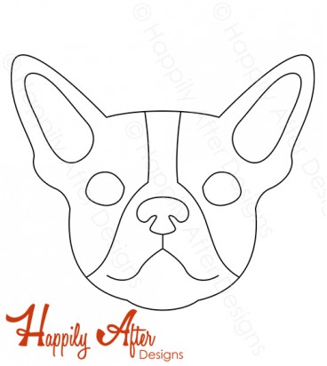 Boston Terrier Hand Embroidery Pattern