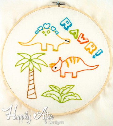 Dinosaurs Hand Embroidery Patterns