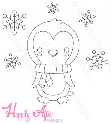 Snowflake Penguin Hand Embroidery Pattern