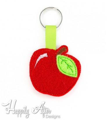 Apple Keychain Embroidery Design