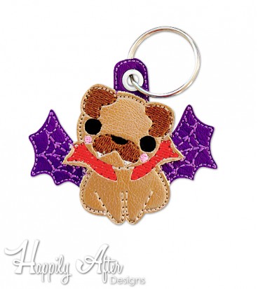 Bat Pug Eyelet Keychain Embroidery Design