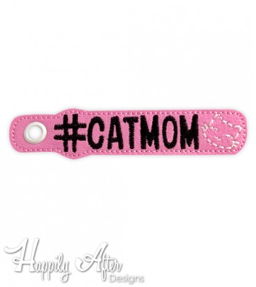 #Catmom Eyelet Keychain Embroidery Design
