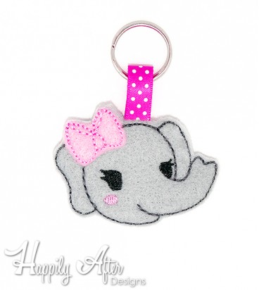 Elephant Cutie Keychain Embroidery Design