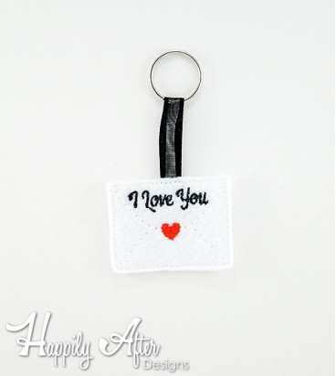 Love Letter Keychain Embroidery Design 