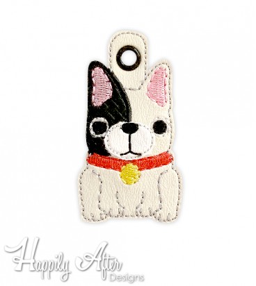 French Bulldog Cutie Eyelet Keychain Embroidery Design 
