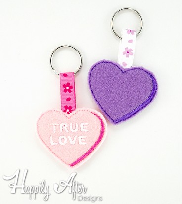 Candy Heart Keychain Embroidery Design