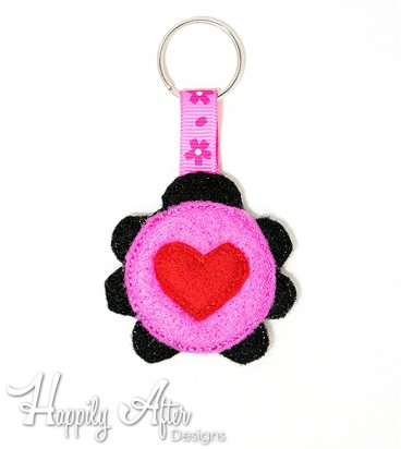 Love Bug Keychain Embroidery Design 