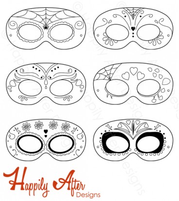 Day of the Dead Printable Coloring Masks