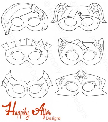 Mermaid Printable Coloring Masks
