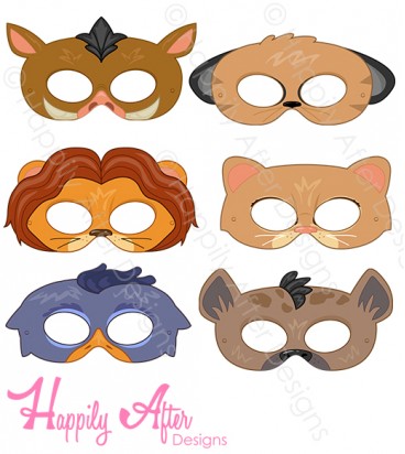 African Animals Printable Masks