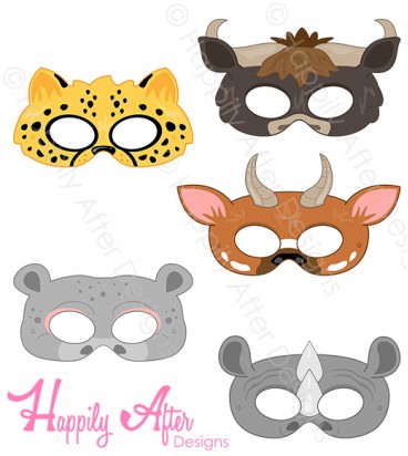 African Animals 2 Printable Masks