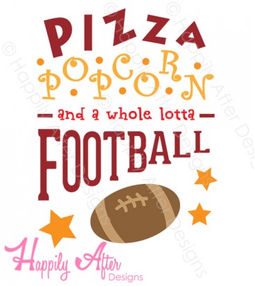 Pizza Popcorn and Football SVG Cutting File 