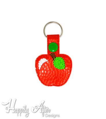 Apple Snap Keychain Embroidery Design