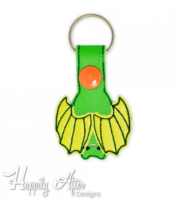 Bat Snap Keychain Embroidery Design