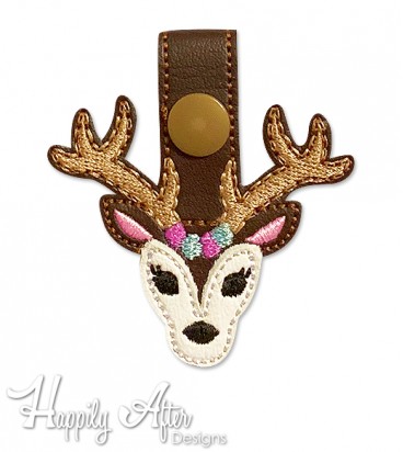 Deer Snap Keychain Embroidery Design