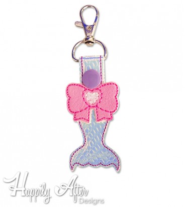 Mermaid Tail Snap Keychain Embroidery Design